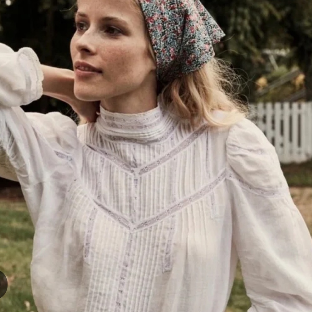 Doen albertine top in salt white SZ small